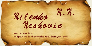 Milenko Nešković vizit kartica